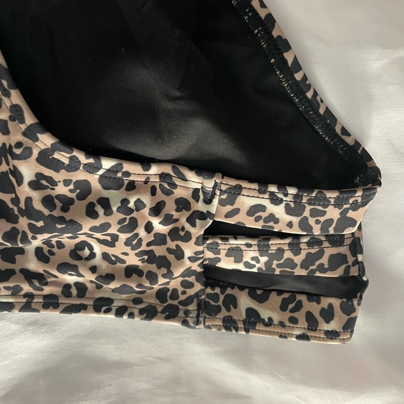 Sz M Ocean Blues women Leopard Print High-Waisted Bikini Bottoms - Picture 4 of 5